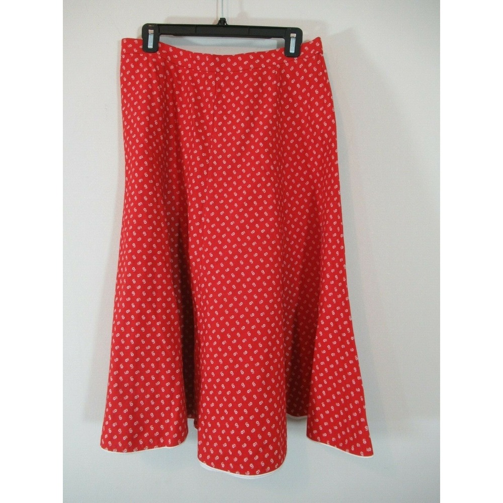 Authentic German Austrian Dirndl Skirt Strasser Trachten Red Floral Vintage